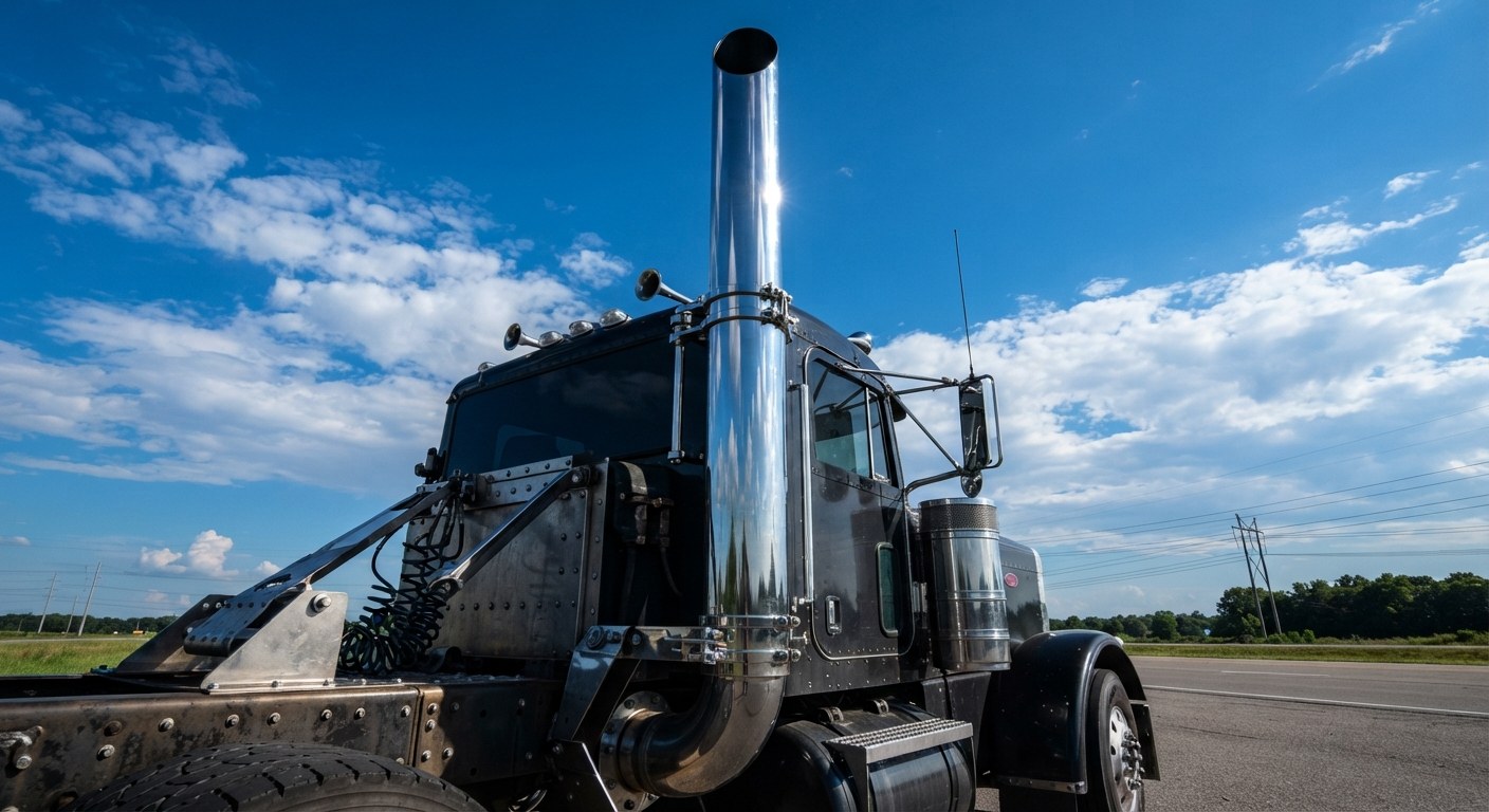 A professional truck driver beside a tractor